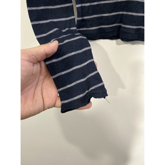 Dark Academia Y2K Bella Indie Sleaze Wool Striped Sweater S Parisian 90s Fitted - Picture 5 of 13